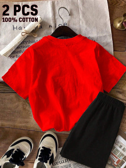 Girls' Casual Outfit Set - Short Sleeve Summer 0693
