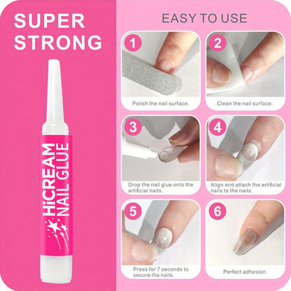 Acrylic Nail Glue Set 14 Pcs No Lamp Quick Dry Super Strong Bond — 12×2ml + 2×7ml Bulk Pack for Press On Nails, Fake Nails, Rhinestones & Nail Art Repair | Long-Lasting DIY & Salon Adhesive for Women