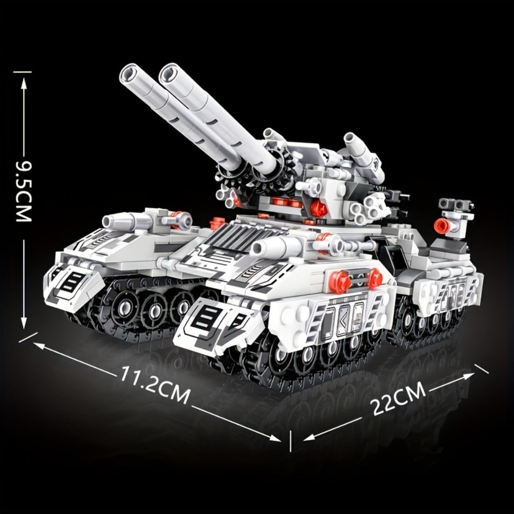 Snow Tank Building Block Set 8-in-1 1628pcs – 9 Variable Military Armored Vehicle Models, Premium ABS DIY Construction Kit for Adults & Teens Ages 14+, Birthday Christmas Halloween Gift