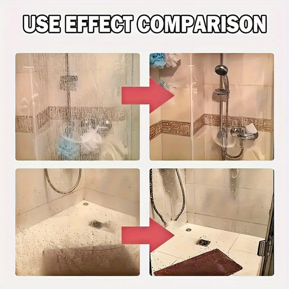 Bathroom Glass Restoration Paste 120g – Removes Water Stains, Soap Scum & Hard Water Deposits from Shower Doors, Tiles & Metal Surfaces, Restores Clarity & Bright Finish, Includes Free Sponge
