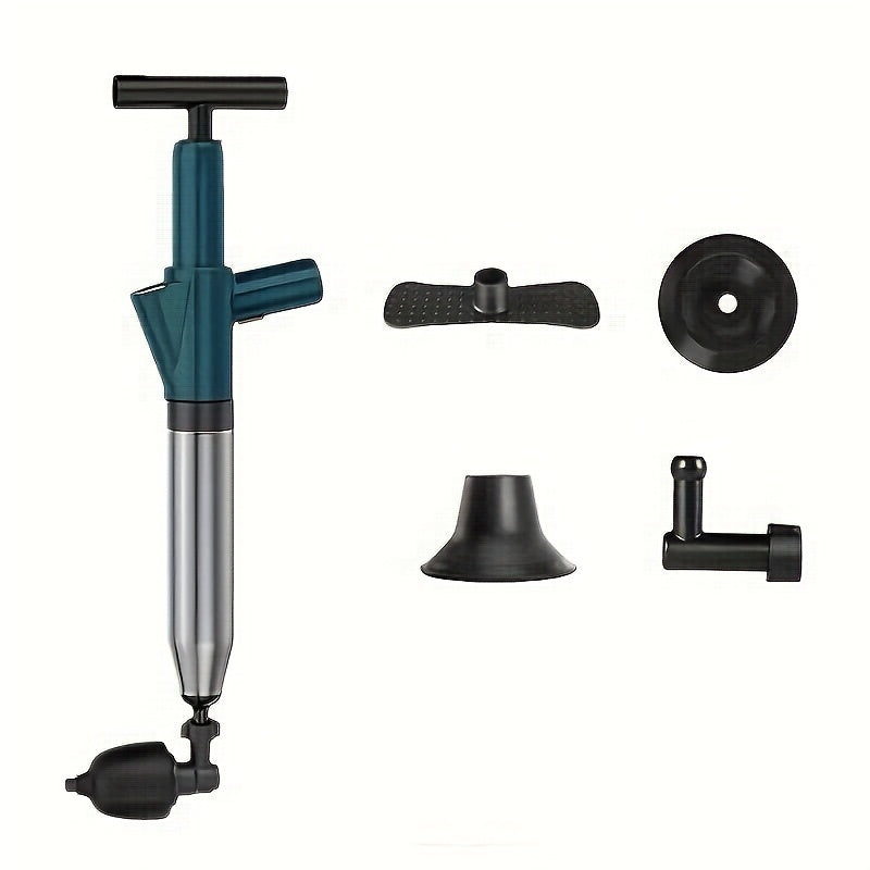 Air Pressure Drain Unclogger – One-Shot Toilet Dredging Tool for Kitchen & Bathroom, Sewer Pipe Blockage Remover, Floor Drain Cleaner, Portable Manual Plunger for Clogged Drains (1 Set)