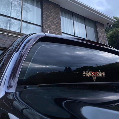 Camouflage Truck Decal 2PCS 12x7" - Archery Deer Hunting Skull Sticker Set for Truck Bed, Pickup Window, 4x4 Off-Road Vehicle Exterior