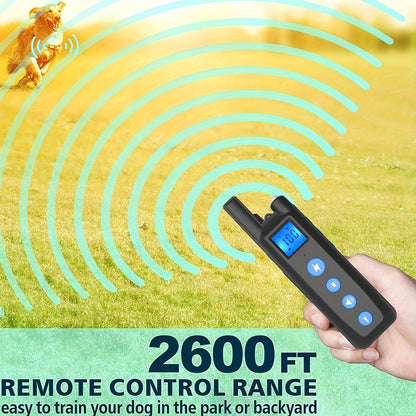 Remote Dog Training Collar 2600ft Rechargeable - Vibration & Sound Modes Adjustable Nylon Strap USB Charging for Small to Large Dogs 1, 2 or 3 Dog Sets