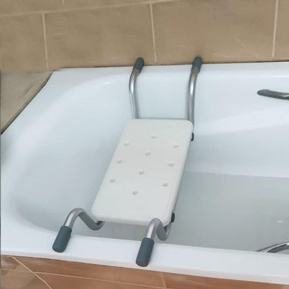 Bath Seat Adjustable Aluminum Shower Chair – Suspended Bathtub Stool with Anti-Slip Handles, 300 lbs Capacity | Lightweight Retractable Bath Board for Elderly, Disabled & Injured, 3 Length Settings