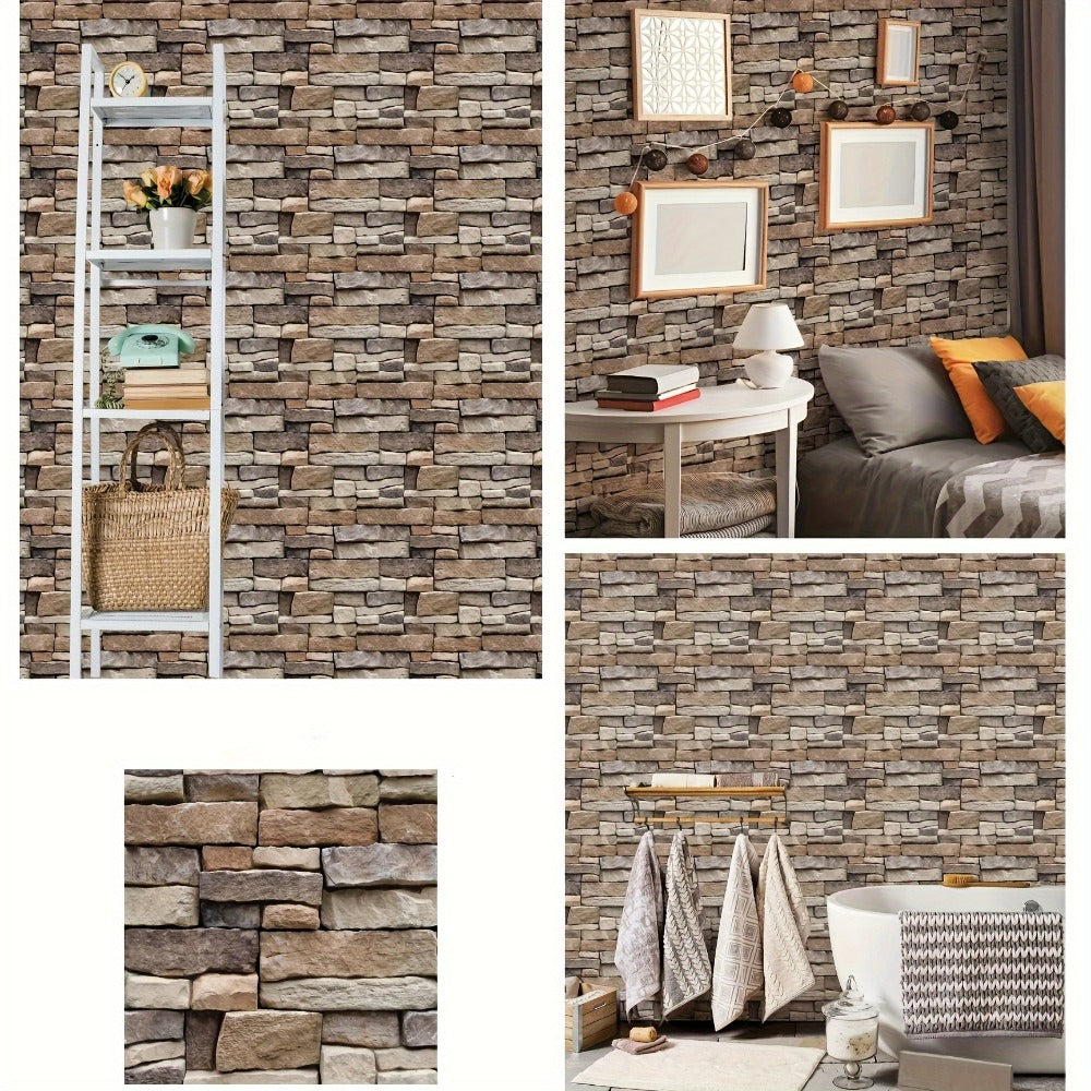Peel and Stick Tile Stickers 20pcs Vintage Brick Pattern Self-Adhesive Waterproof Wall Tiles for Kitchen Bathroom Toilet – Removable Oil-Proof Backsplash Wall Art Decor
