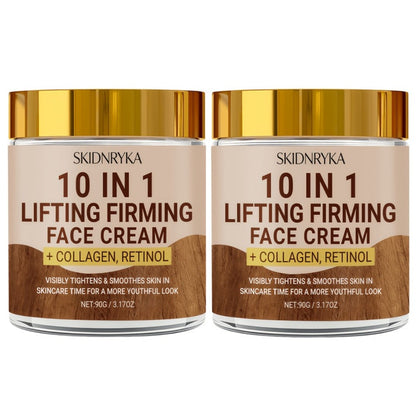 10-in-1 Firming & Lifting Moisturizing Face Cream for Women - Anti-Aging, Youthful Glow, Non-Greasy 90g | Buy 2 Get 1 Free Set | All Skin Types