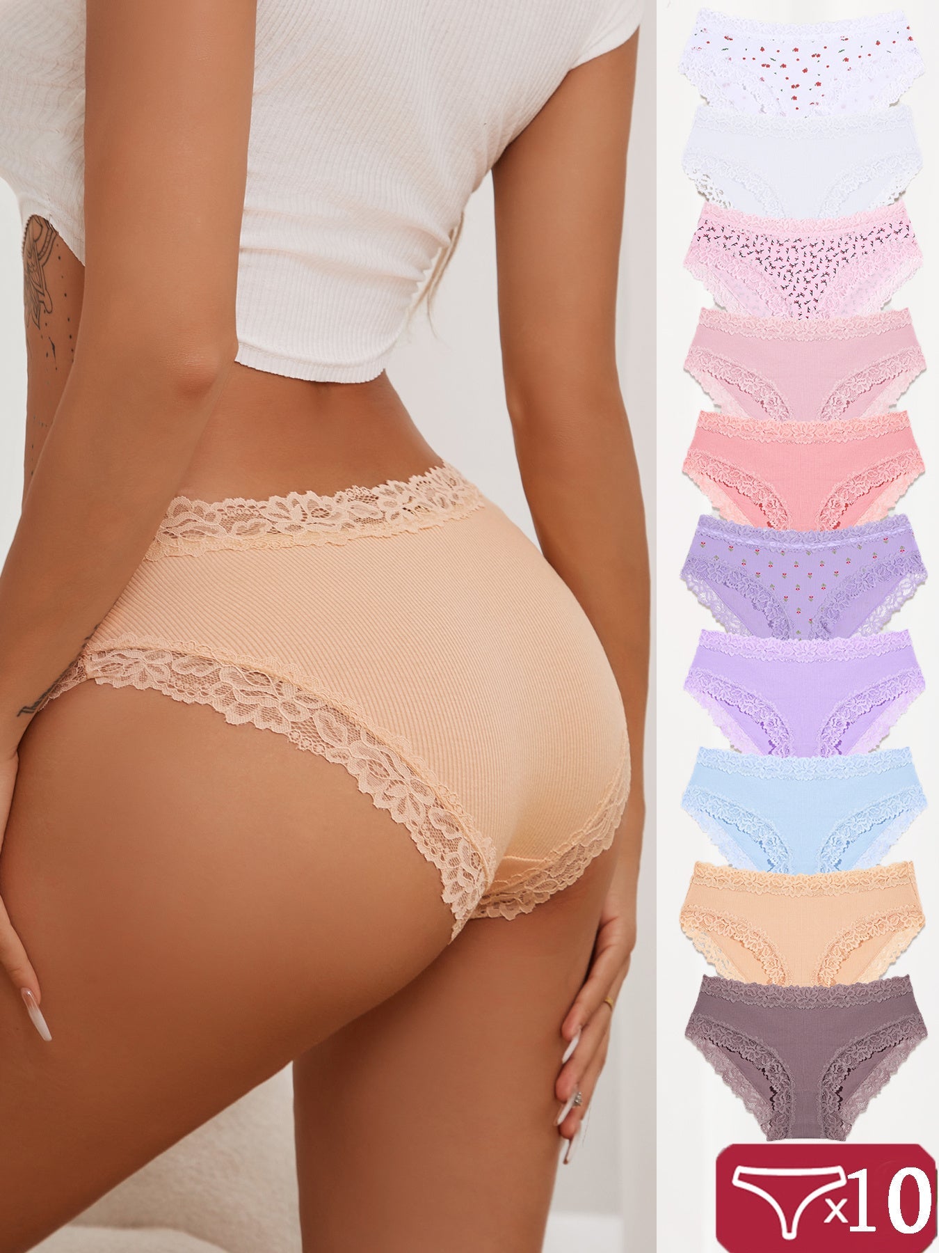 Women's Mid-Rise Briefs - Lace Everyday Comfort