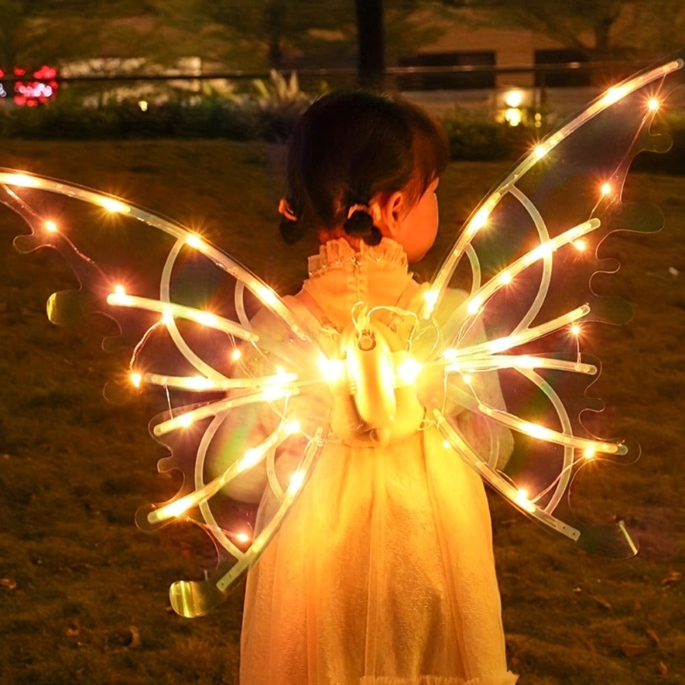 LED Butterfly Wings Glow in the Dark – Motion Sensor & Music Activated Color Changing Lights | Magical Costume Wings for Girls & Women, Halloween Dress Up, Christmas & Mardi Gras Party Accessory