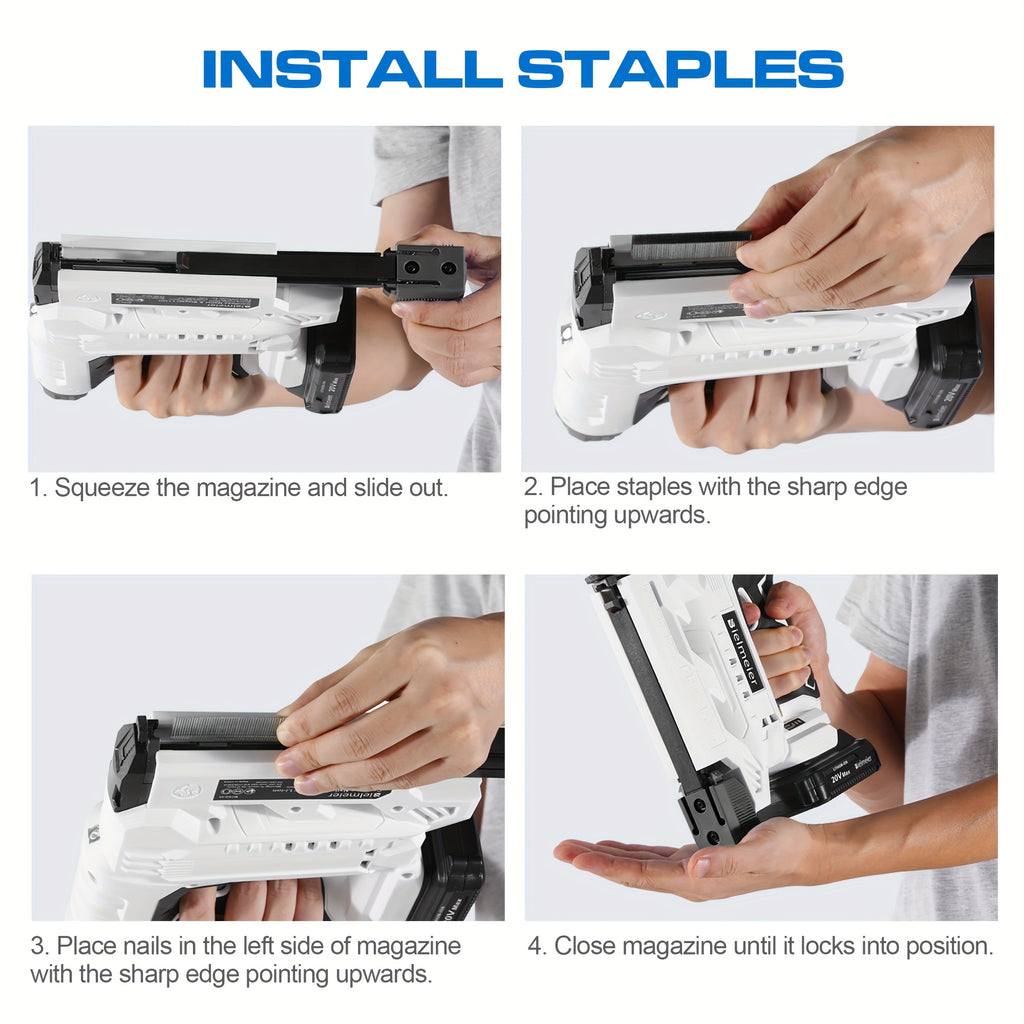 Bielmeier 20V/4V Cordless 2-in-1 Stapler/Nailer, Brad Nailer Without Compressor And Cord, Lightweight Design, with Safety Striker Guard, Battery&Charger, 1600/2000 Nails And Staples, for Carpentry And Upholstery & Perfect Gifts for DIYers