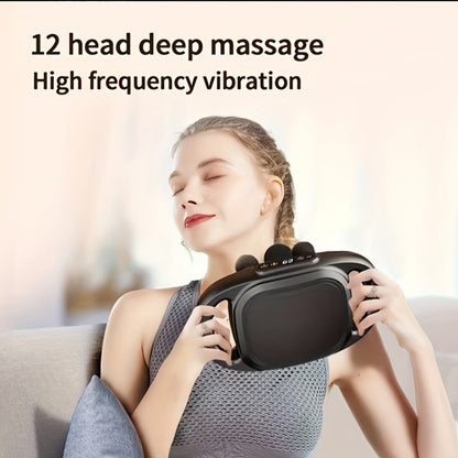 Fascia Gun Multi-Head Deep Tissue Massager – 9 High-Frequency Modes for Leg, Waist, Back & Hip Muscle Relief | Ergonomic Compact Design with High-Performance Motor for Fitness Recovery