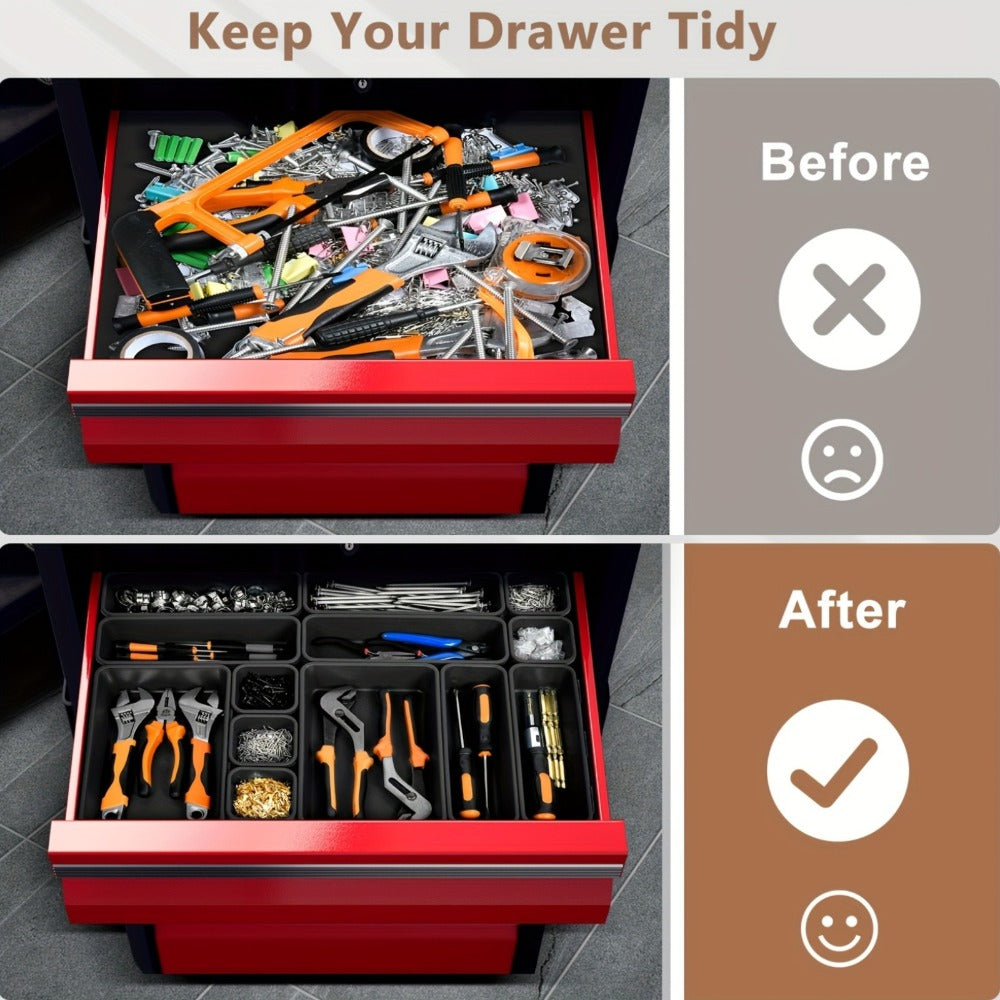 Tool Box Organizer Tray Dividers – 67 or 21 Pcs Toolbox Drawer Organizer Storage Trays for Rolling Tool Chest, Workbench Cabinet, Screws, Nuts, Bolts & Small Parts, Multiple Colors