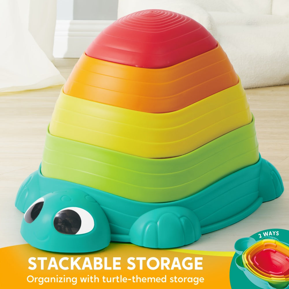 Kids Turtle Balance Stepping Stones 5pcs – Obstacle Course Coordination Game Toy, Up to 265 lbs, Non-Slip PP Material, Indoor & Outdoor Play for Boys & Girls Ages 3+ | Birthday Christmas Gift