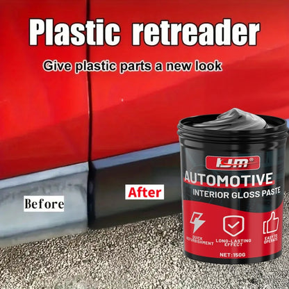 Automotive Plastic Restorer & Whitening Cream - All-in-One Dashboard, Tire & Seat Polish Paste for Car Interior Gloss, Upholstery Care & Long-Lasting Protection, Includes Applicator Sponge (150g)