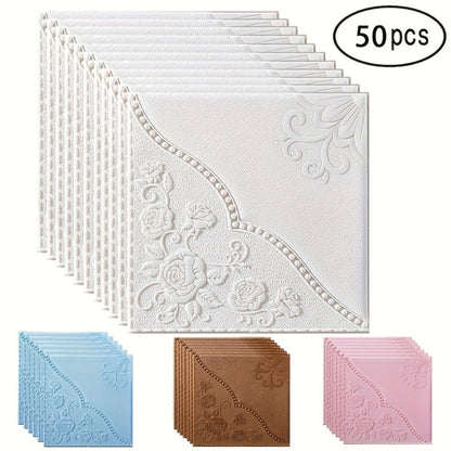 Peel and Stick Tile Stickers 13.78x13.78in Self-Adhesive Glam Plaid Pattern Wall Tiles for Kitchen Bathroom Living Room – 50pcs PVC Waterproof Removable Backsplash Decor