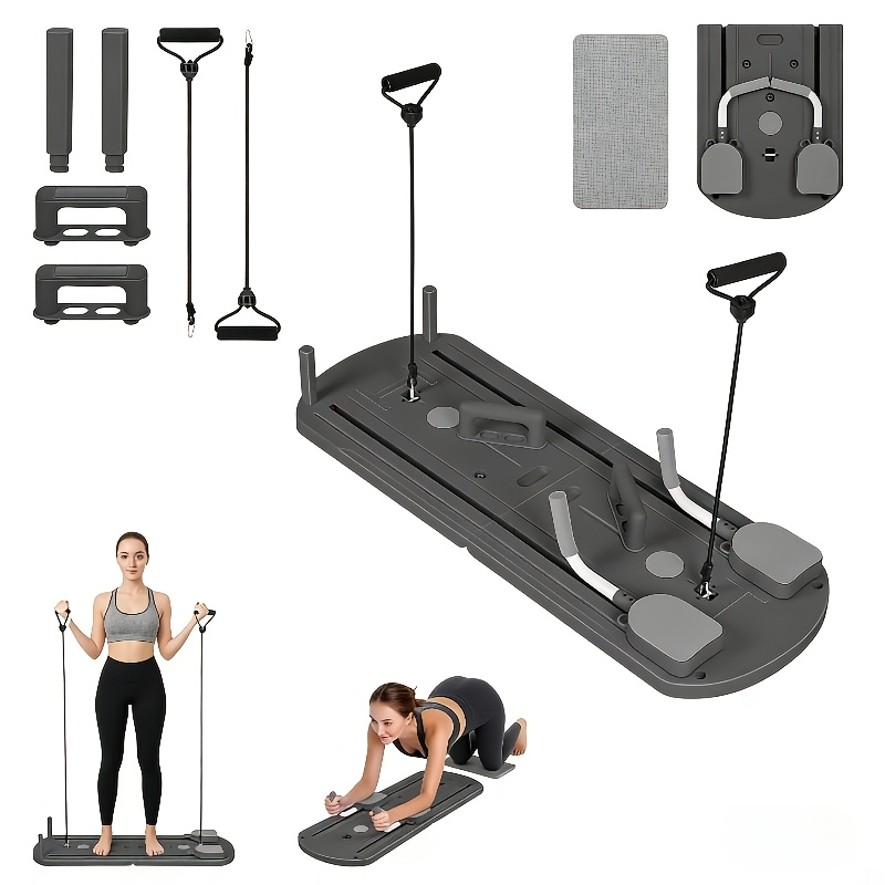 ABS Pilates Slide Board 8-in-1 Foldable – Abdominal & Core Strength Training Home Gym Equipment, Portable Multi-Function Fitness Board for Full Body Workout