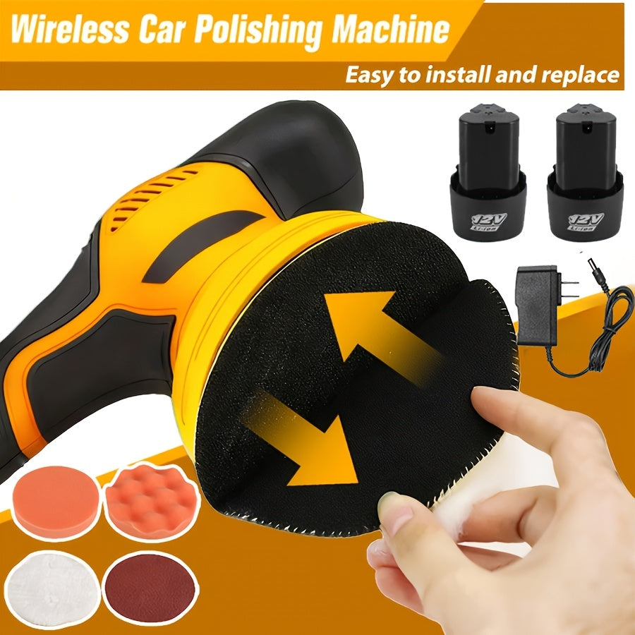 Car Body Sander. Cordless, Handheld, Rechargeable Car Body Repair Tool with Two Lithium Batteries, Multi-speed Automatic Polishing Function, Included Rotary Tool, ABS Chassis, Suitable for Car Detailing, Polishing And Waxing.