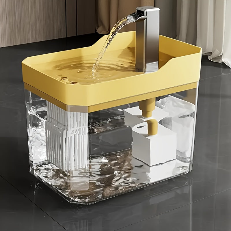 Cat Water Fountain Automatic USB Rechargeable – Ultra-Quiet Smart Pet Water Dispenser with Continuous Cycling Flow, No Battery Required, for Cats & Dogs (White / Black / Yellow)