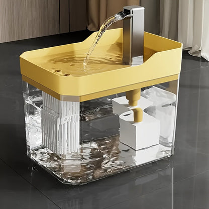 Cat Water Fountain Automatic USB Rechargeable – Ultra-Quiet Smart Pet Water Dispenser with Continuous Cycling Flow, No Battery Required, for Cats & Dogs (White / Black / Yellow)