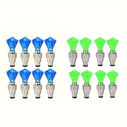 LED Breathing Light Tire Valve Caps – Running Horse & Wind Fire Wheel Light Effect for Car & Motorcycle Wheels