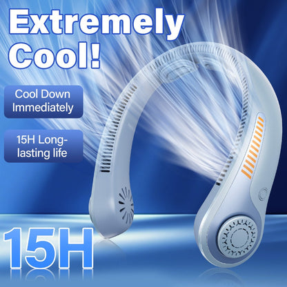 Bladeless Neck Fan USB Rechargeable | 5-Speed Quiet Portable Personal Cooling Fan for Office, Travel & Outdoor Use – Hands-Free Wearable Design, Long Battery Life, Multiple Colors