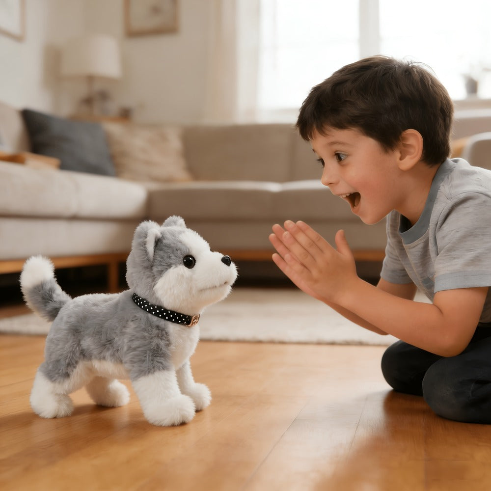 Interactive Walking Plush Pet Toy 9 Styles – Golden Retriever Husky Saint Bernard Kitten Chick Electric Realistic Barking Stuffed Animal, Best Birthday Gift for Toddlers Kids Ages 3+