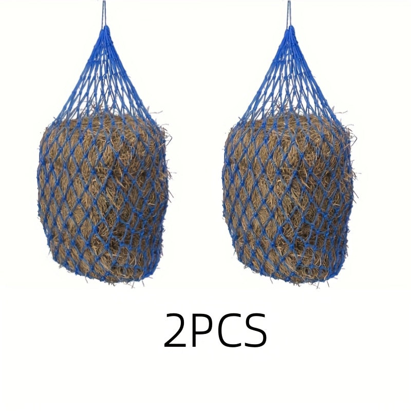 Slow Feed Hay Net for Horses 2-Pack – Durable Hay Bag Feeding Net for Horse, Sheep & Donkey | Reduces Waste & Promotes Healthy Eating, Available in Blue, Red & Green