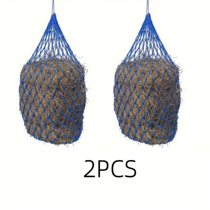 Slow Feed Hay Net for Horses 2-Pack – Durable Hay Bag Feeding Net for Horse, Sheep & Donkey | Reduces Waste & Promotes Healthy Eating, Available in Blue, Red & Green