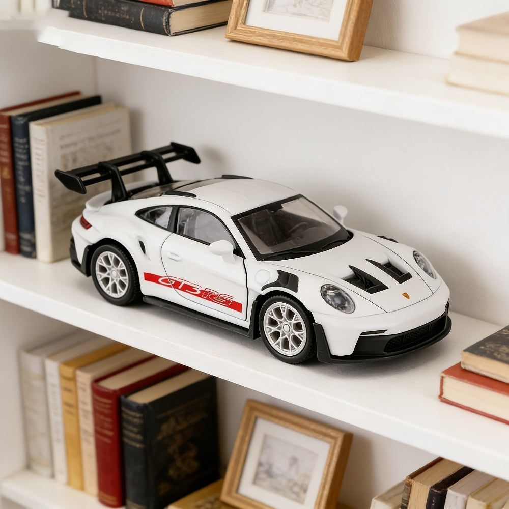 Porsche 911 Die-Cast Collectible Model for Adults – High-Detail Zinc Alloy Display Car for Home Decor Exhibitions – Birthday Christmas Gift for Car Lovers Blue White Grey Green