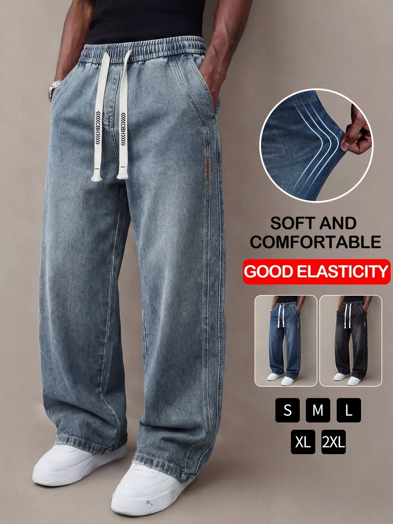 Men's Relaxed Fit Jeans - Classic Wash Clean Finish