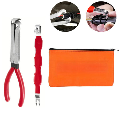 Heavy-Duty Automotive Circuit Terminal Connector Removal Tool Set, 3pcs Kit - Includes Terminal Separator Pliers, Separation Pry Pins, and Storage Pouch, Suitable for Car/Truck/Motorcycle Wiring Harness Repair and DIY