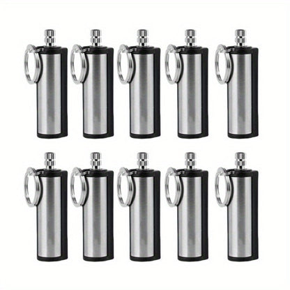 Metal Match Kerosene Lighter 10pcs, Emergency Survival Matches Multi-Functional Keychain Fire Starter for Outdoor Camping Hiking Survival Gear, Windproof Reusable Fire Starting Tools – No Lighter Fuel Included
