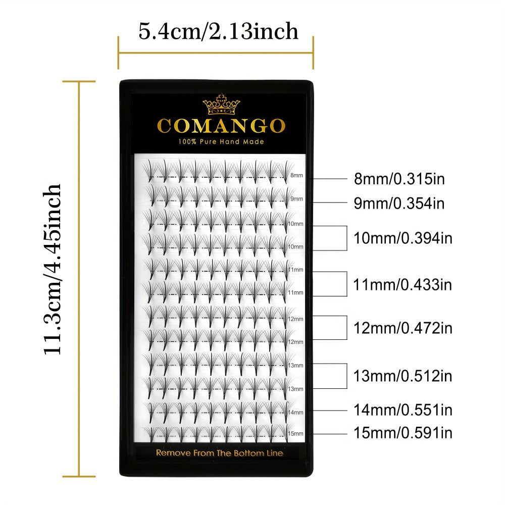 120-Fan Tray Premade Volume Lash Extensions 5D 7D 9D Wispy Faux Mink Eyelash Extensions C D Curl Mix 8-15mm Fluffy Pointy Base Individual Lashes for DIY Beginners Natural Look
