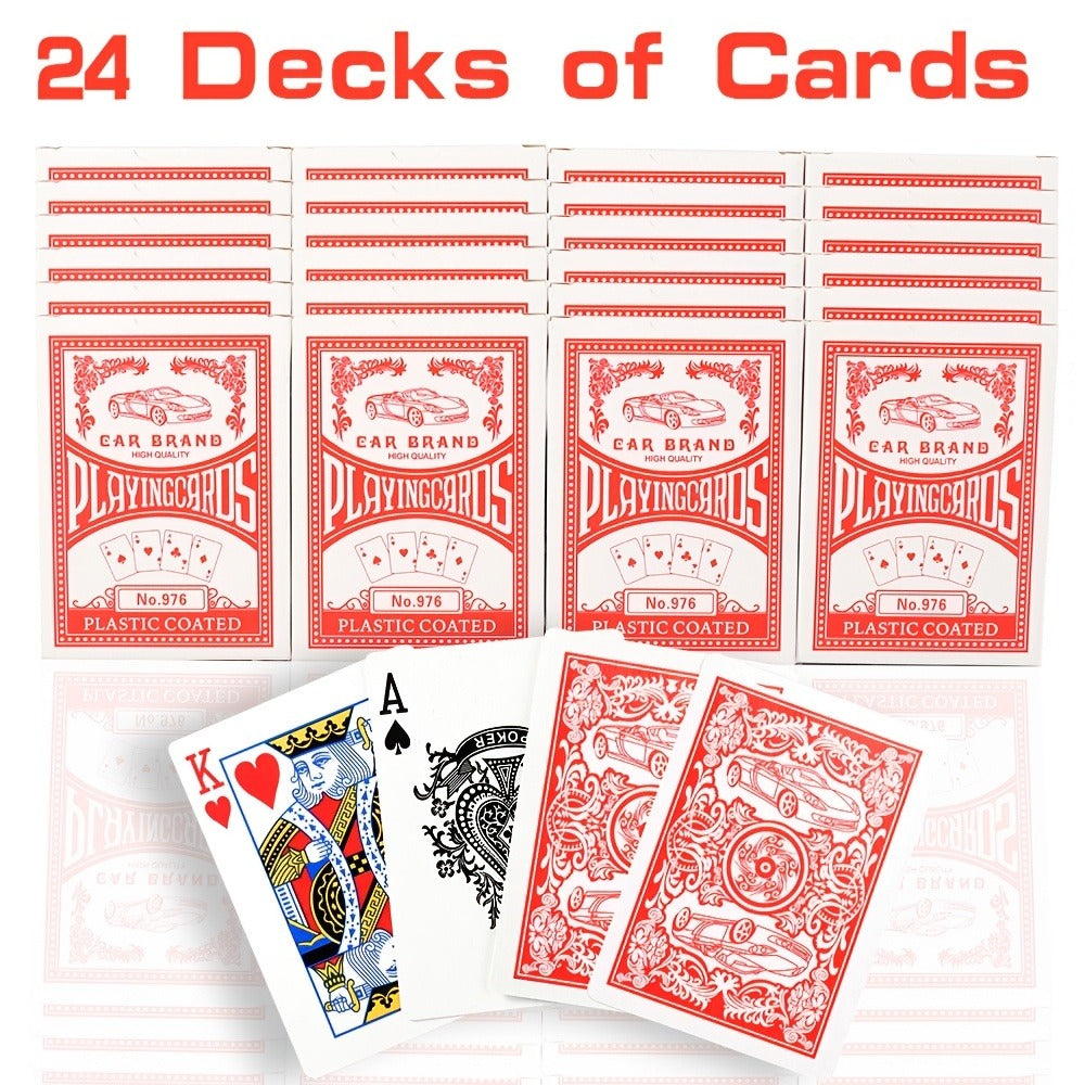 2026 World Cup Playing Cards – Bulk 24 Decks Set, Premium Coated Cardstock, Standard Size 2.5"x3.5", Blue & Red Soccer Fan Card Game for Family, Parties & Christmas | Toy Play Nest