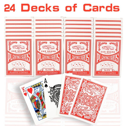 2026 World Cup Playing Cards – Bulk 24 Decks Set, Premium Coated Cardstock, Standard Size 2.5"x3.5", Blue & Red Soccer Fan Card Game for Family, Parties & Christmas | Toy Play Nest