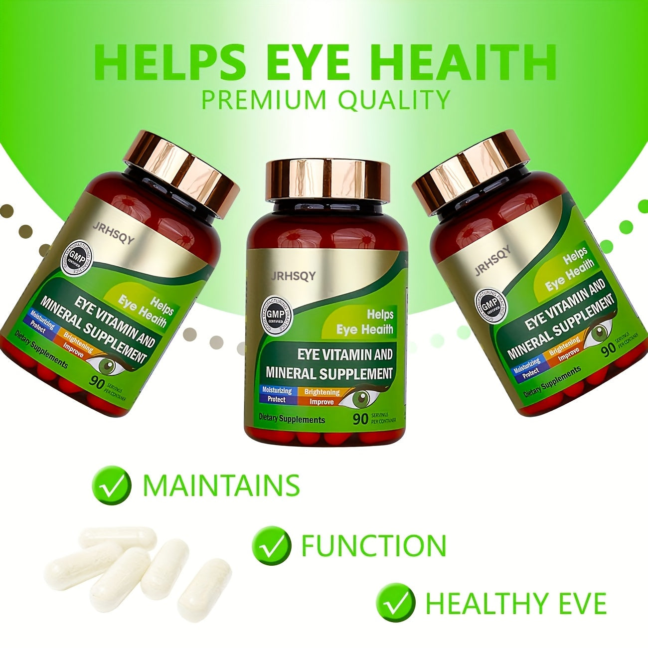 Lutein & Zeaxanthin Eye Vitamins Supplement with Zinc, Vitamin C & E – Advanced Vision & Macular Health, Blue Light Protection & Antioxidant Eye Formula | 90 Capsules 3-Bottle Bundle