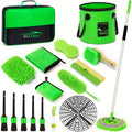 FCLUSLL 17/24/29/32/35pcs Car Cleaning Kit, Including Portable Vacuum Cleaner, Windshield Cleaning Tool, Car Drill Brush Set, Interior Brush Set, Full Interior Care Set, Cleaning Set, Holiday Gift for Family And Friends
