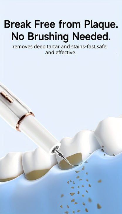 Interdental Plaque Remover with LED Light – Electric Teeth Cleaner, 5 Cleaning Modes, 2 Replacement Heads, Oral Irrigator-Like Function, No Water Required, Dental Care for Travel & Home Use