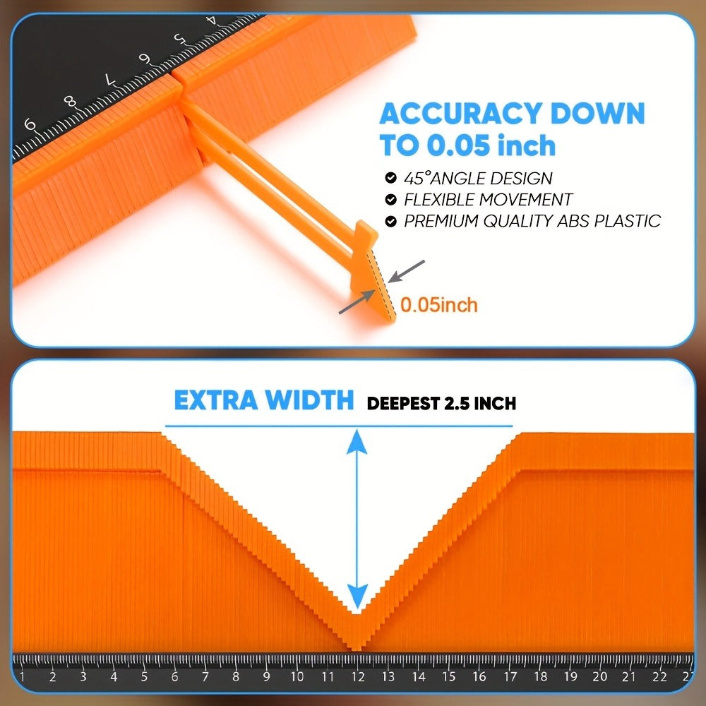 Contour Gauge Profile Tool with Lock – 6 Inch & 11 Inch Shape Duplicator for Flooring, Tile, Woodworking, Carpet Cutting & Irregular Shape Tracing