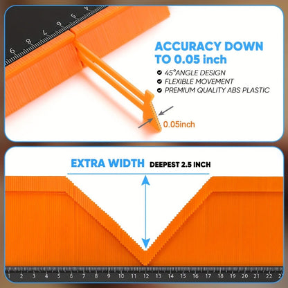 Contour Gauge Profile Tool with Lock – 6 Inch & 11 Inch Shape Duplicator for Flooring, Tile, Woodworking, Carpet Cutting & Irregular Shape Tracing