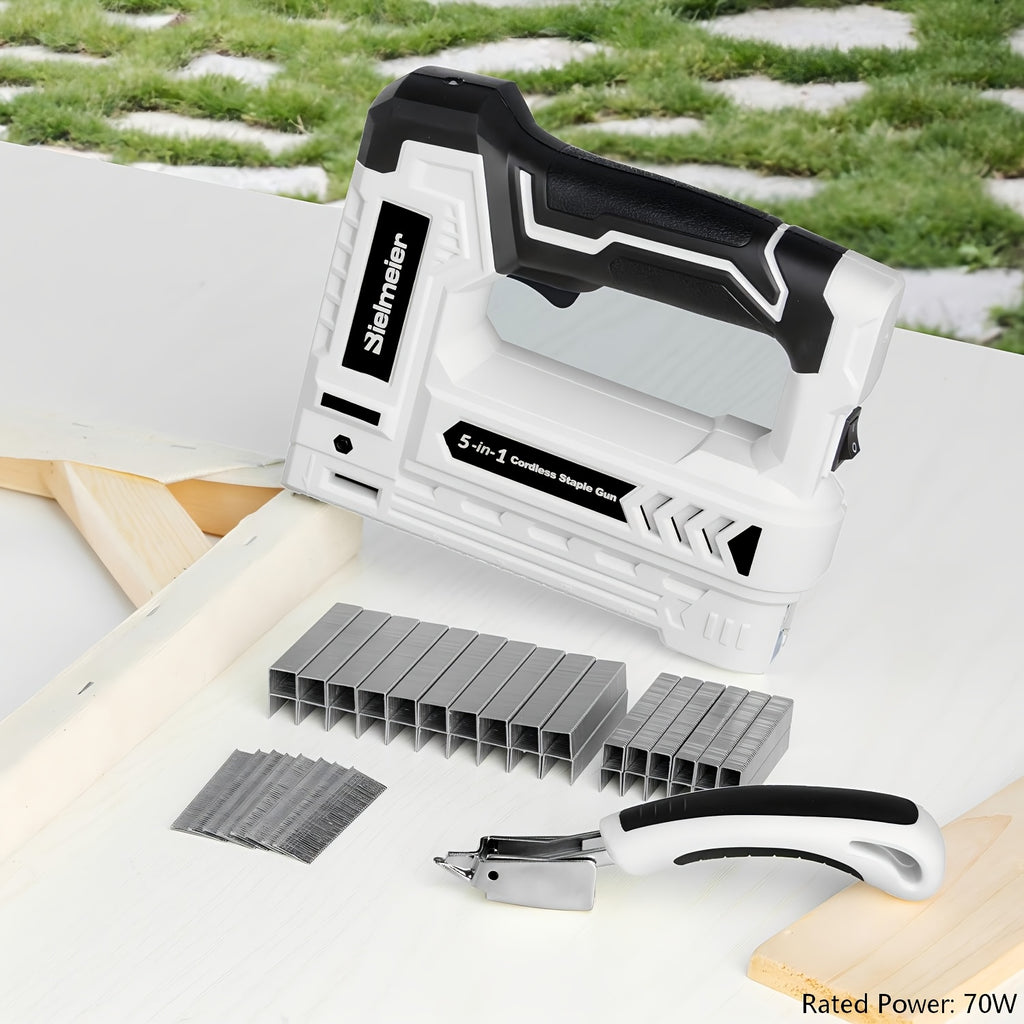 Bielmeier 20V/4V Cordless 2-in-1 Stapler/Nailer, Brad Nailer Without Compressor And Cord, Lightweight Design, with Safety Striker Guard, Battery&Charger, 1600/2000 Nails And Staples, for Carpentry And Upholstery & Perfect Gifts for DIYers