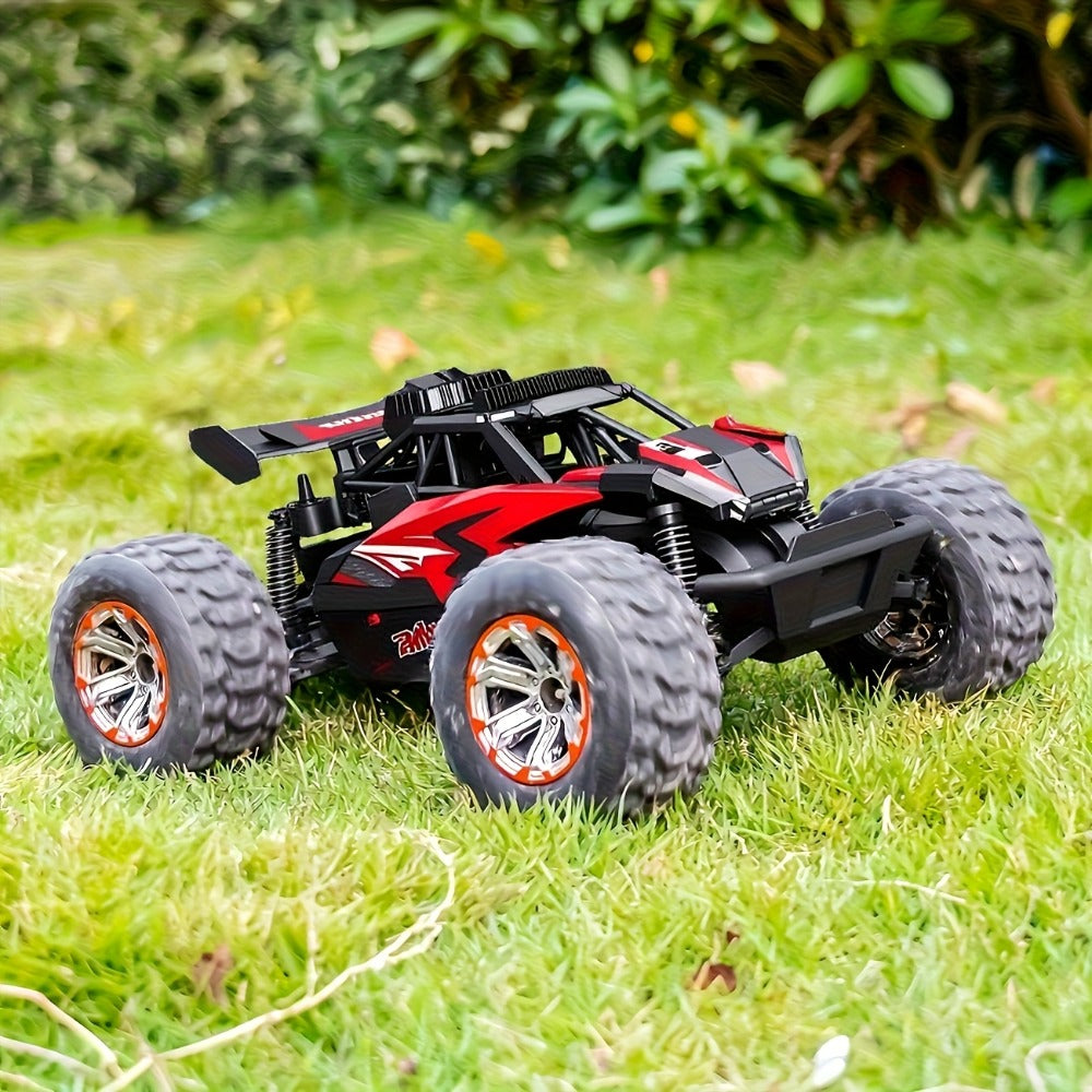RC Monster Truck 1:18 Scale Alloy 2.4GHz Off-Road Remote Control Car with LED Headlights & All-Terrain Tires, High Speed 33KM/H – Birthday Gift for Kids Boys Girls Adults Ages 6+
