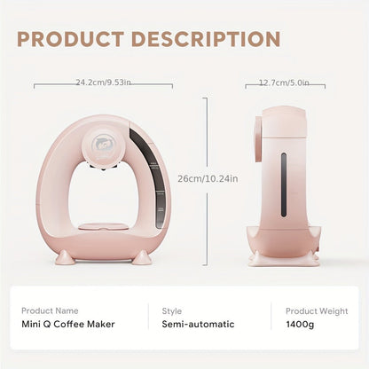 Espresso Coffee Maker 2-in-1 Single Serve Compatible with K-Cup and Ground Coffee Americano Mini Coffee Machine Tea Maker with Filter K-Cup Adapter 4-8oz Pink Champagne Gray Black