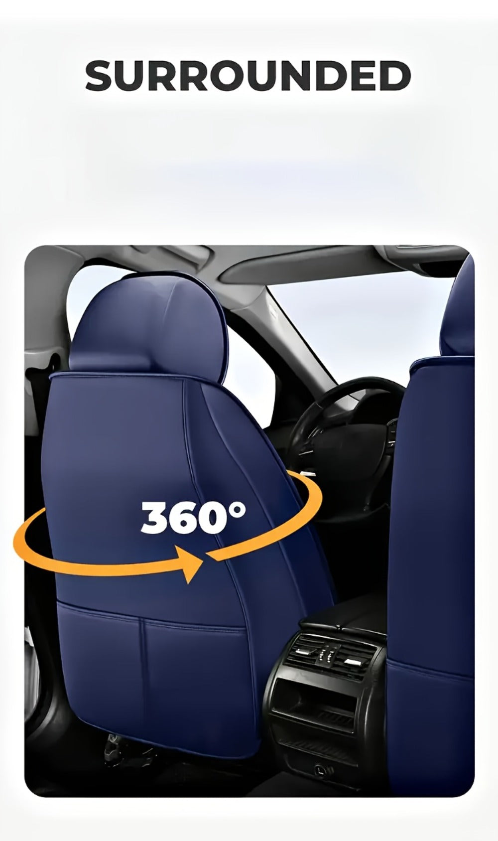 Car Seat Covers Full Set – Faux Leather 5-Seat & 2-Front Options, 3D Diamond Embroidery, Waterproof & Non-Slip for SUVs, Sedans & Trucks