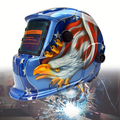 Auto-Darkening Welding Helmet Solar Powered True Color – Wide View DIN 9-13 Adjustable, 1/25000s Response, Lightweight Welder Headgear for TIG MIG MMA Plasma