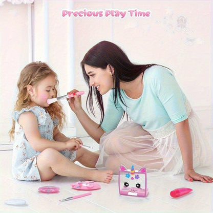 Kids Pretend Makeup Set for Girls Ages 3-12 – Non-Toxic Washable Princess Cosmetics with Crossbody Coin Purse, Dress Up Role Play Toy, Birthday Christmas Gift for Girls