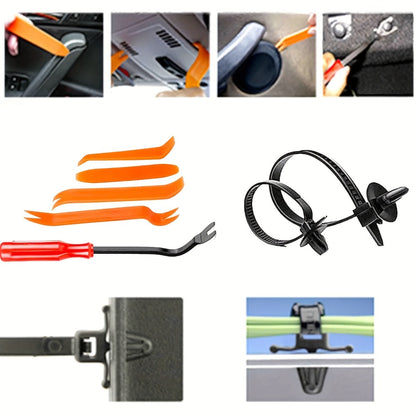 Car Body Clips Fasteners Assortment Kit 735/740pcs - 23 Sizes Nylon Bumper Fender Rivets with Zip Ties & Fastener Remover Tool