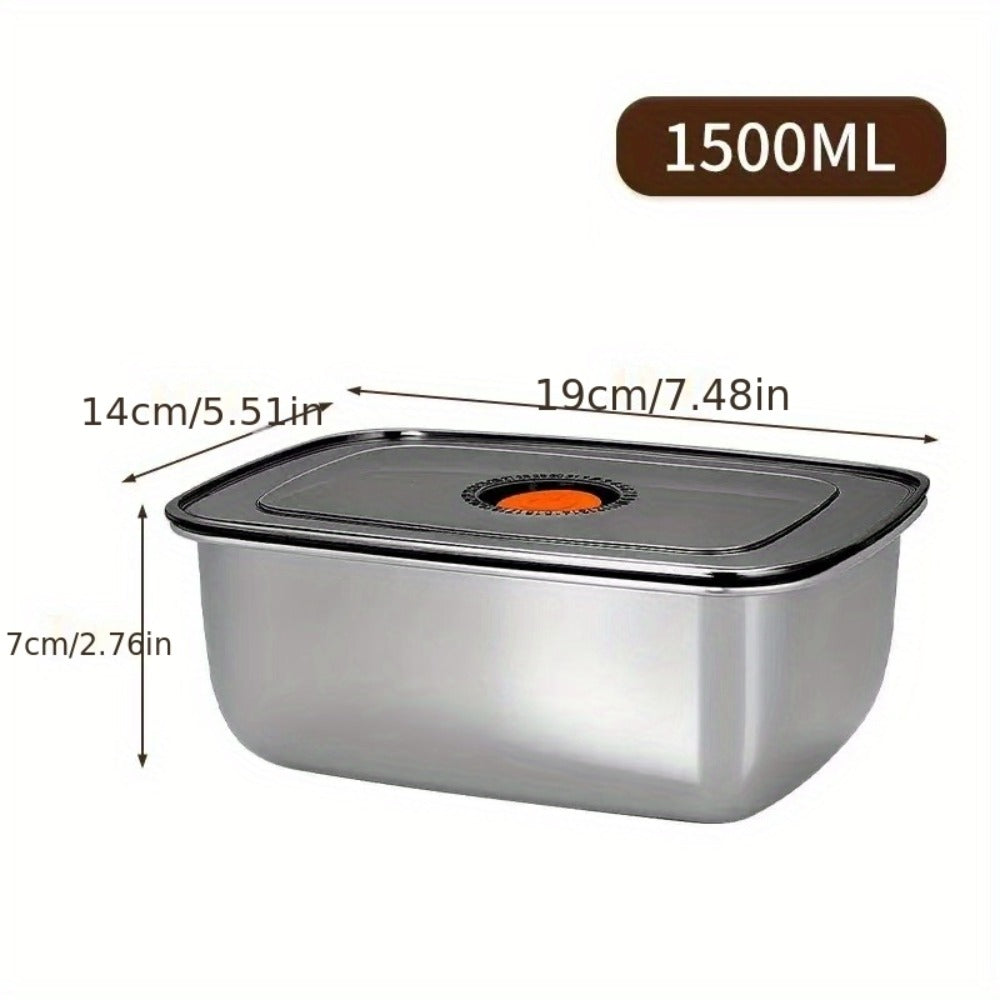 Stainless Steel Lunch Boxes, Set of 6 Large 50.72 oz Food Storage Containers with Lids – Airtight Stackable Refrigerator Storage Containers for Meal Prep, Leftovers, Kitchen and Office