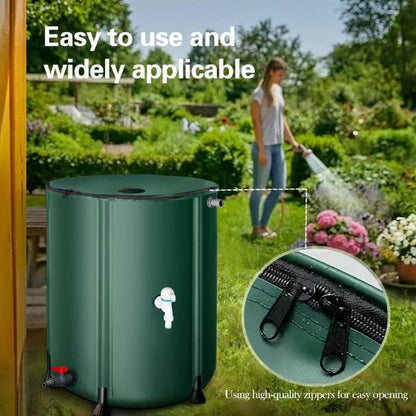 Collapsible Water Tank Large Capacity – Foldable Rainwater Collection System, Drinking Water Safe, 52 to 200 Gallon Options for Irrigation, Swimming Pool, RV & Camping – Green or Black