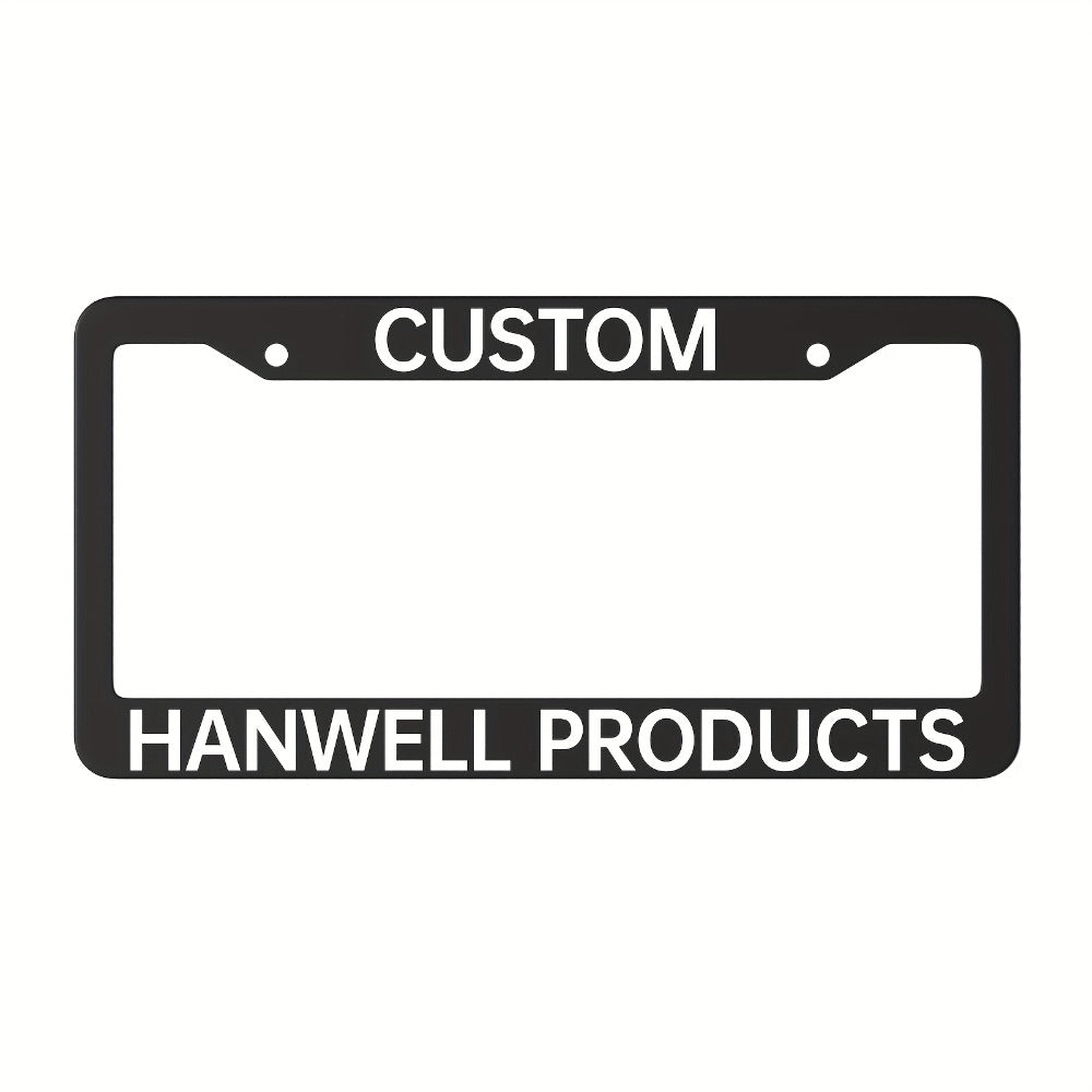 Custom License Plate Frame – 6 Font Styles, Heavy-Duty Weather-Resistant Car Tag Holder, Personalized Front & Rear License Plate Border Cover