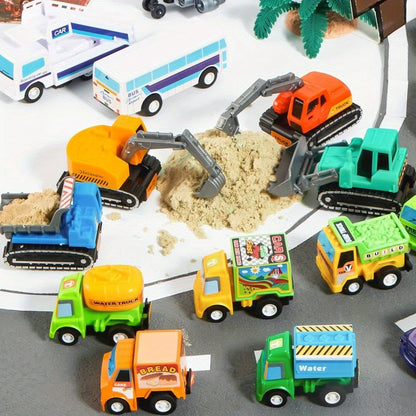 25PCS Pull Back Cars & Trucks Toy Vehicle Set for Kids – Fire Truck, Police Car, School Bus & More, Party Favors, Easter Basket Stuffers, Birthday Christmas Gift for Boys & Girls